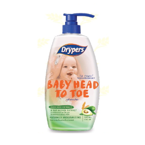 Drypers Baby Head To Toe Avocado Extract 750ml