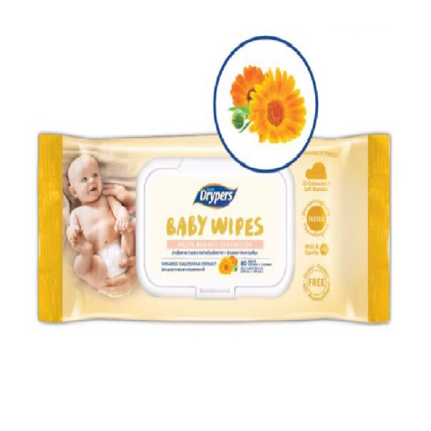 Drypers Baby Wipes with Calendula Extract 80s
